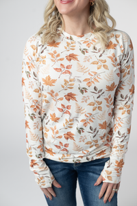 Blair Long Sleeve Top - Harvest Leaves-Tops-Villari Chic, women's online fashion boutique in Severna, Maryland