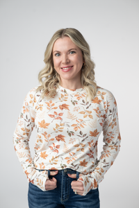 Blair Long Sleeve Top - Harvest Leaves-Tops-Villari Chic, women's online fashion boutique in Severna, Maryland
