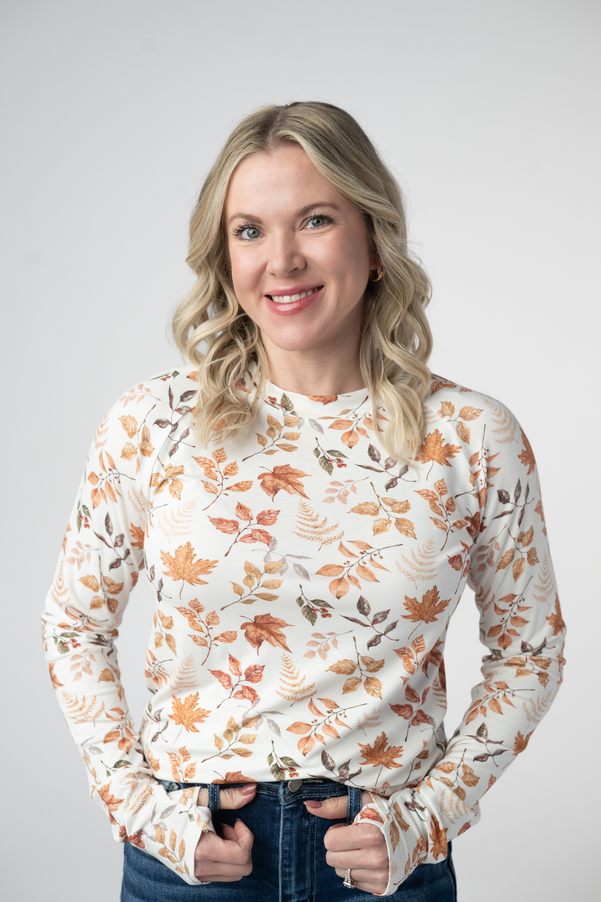 Blair Long Sleeve Top - Harvest Leaves-Tops-Villari Chic, women's online fashion boutique in Severna, Maryland