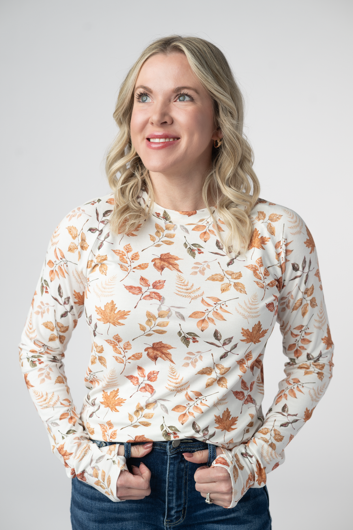 Blair Long Sleeve Top - Harvest Leaves-Tops-Villari Chic, women's online fashion boutique in Severna, Maryland