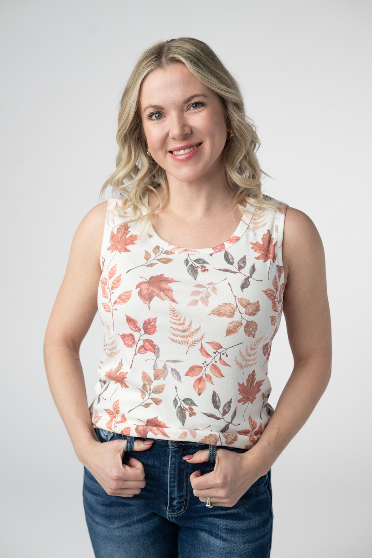 Ava Tank - Harvest Leaves-tank-Villari Chic, women's online fashion boutique in Severna, Maryland