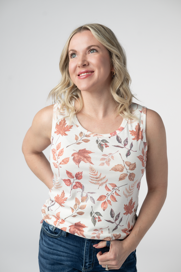 Ava Tank - Harvest Leaves-tank-Villari Chic, women's online fashion boutique in Severna, Maryland