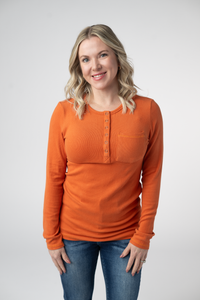 Georgia Long Sleeve Top - Pumpkin Spice-Tops-Villari Chic, women's online fashion boutique in Severna, Maryland