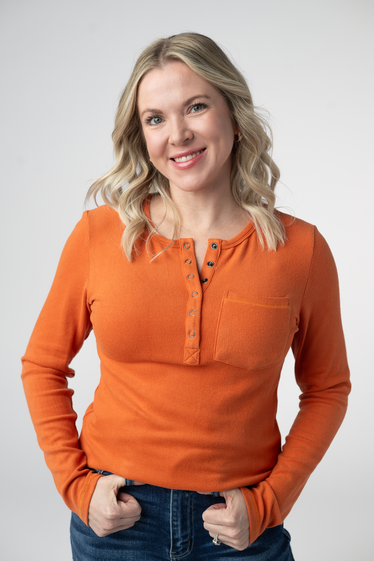 Georgia Long Sleeve Top - Pumpkin Spice-Tops-Villari Chic, women's online fashion boutique in Severna, Maryland