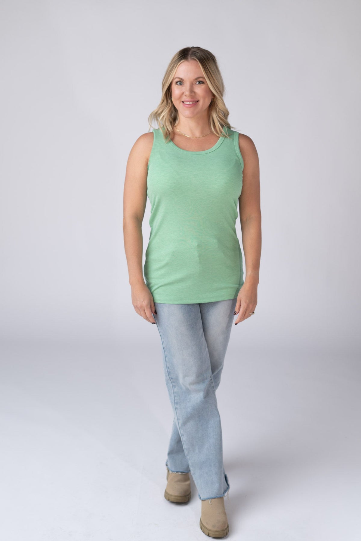 Ava Tank - Green-tank-Villari Chic, women's online fashion boutique in Severna, Maryland