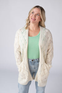 Open Knit Cardigan - Ivory-Cardigan-Villari Chic, women's online fashion boutique in Severna, Maryland