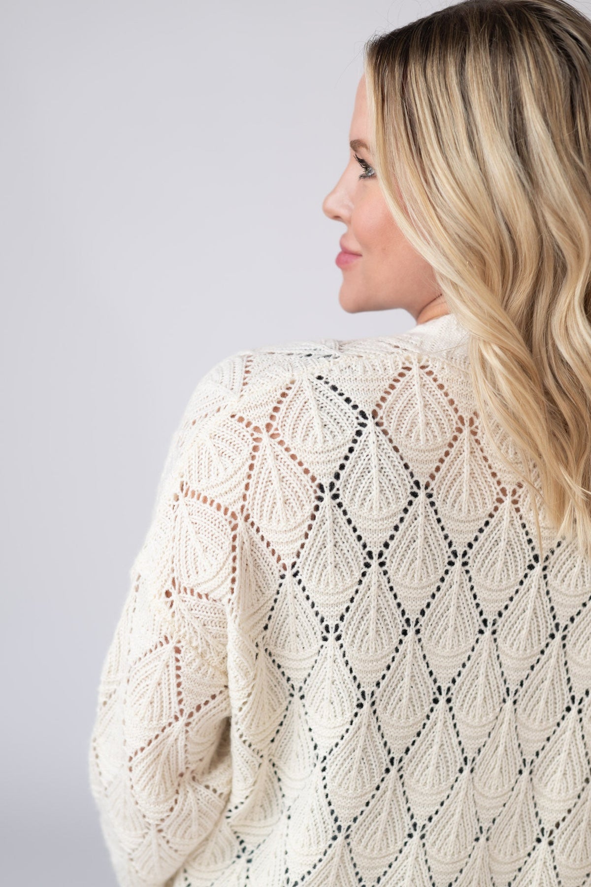 Open Knit Cardigan - Ivory-Cardigan-Villari Chic, women's online fashion boutique in Severna, Maryland