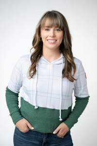 Hailey Pullover Hoodie - Mint and Red Plaid and Evergreen-Hoodie-Villari Chic, women's online fashion boutique in Severna, Maryland