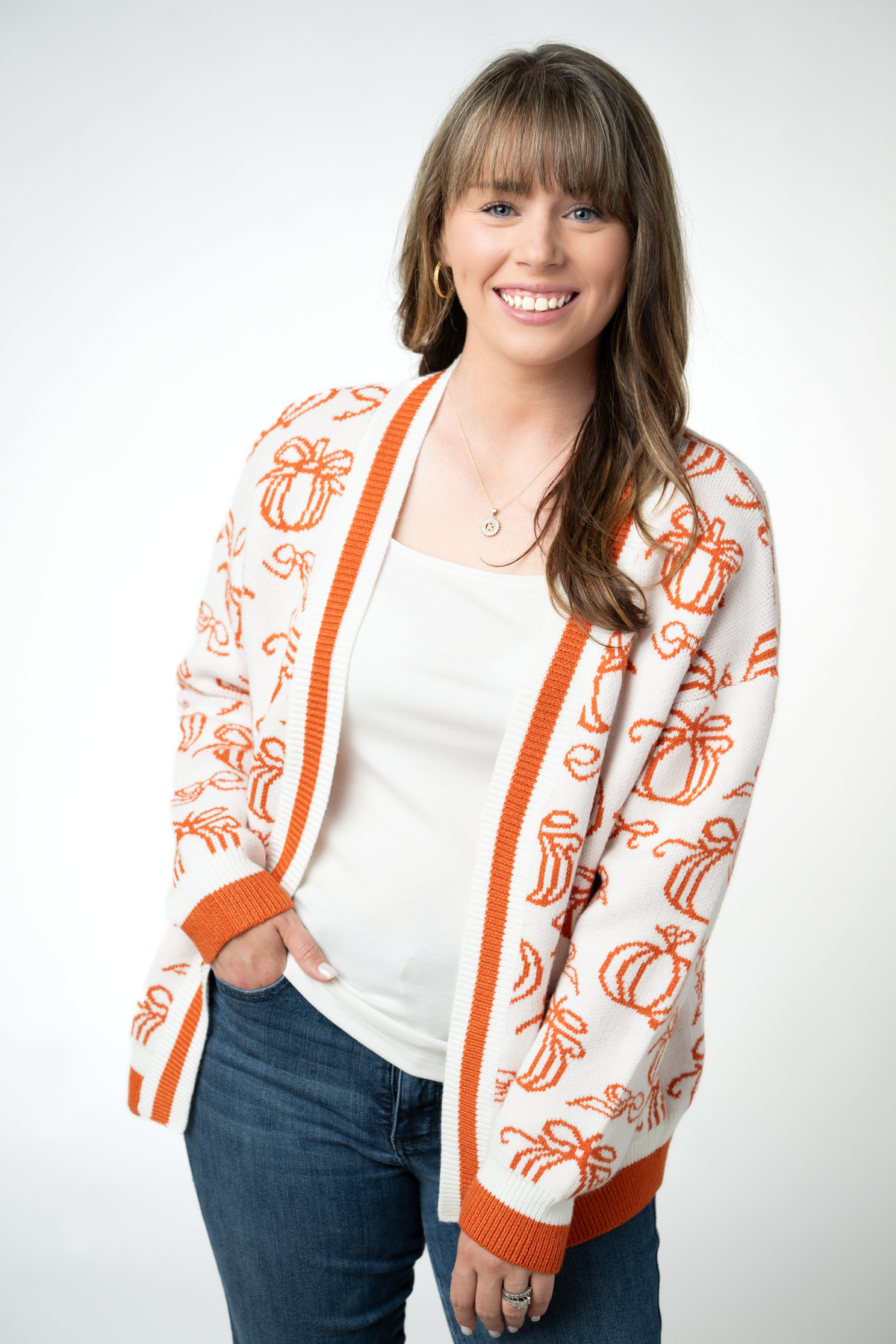 Pumpkins Pocket Cardigan-Cardigan-Villari Chic, women's online fashion boutique in Severna, Maryland