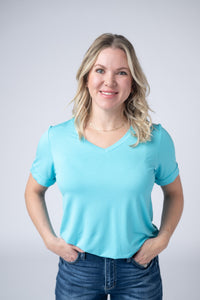Sophie Tee - Aqua Blue-Shirts-Villari Chic, women's online fashion boutique in Severna, Maryland