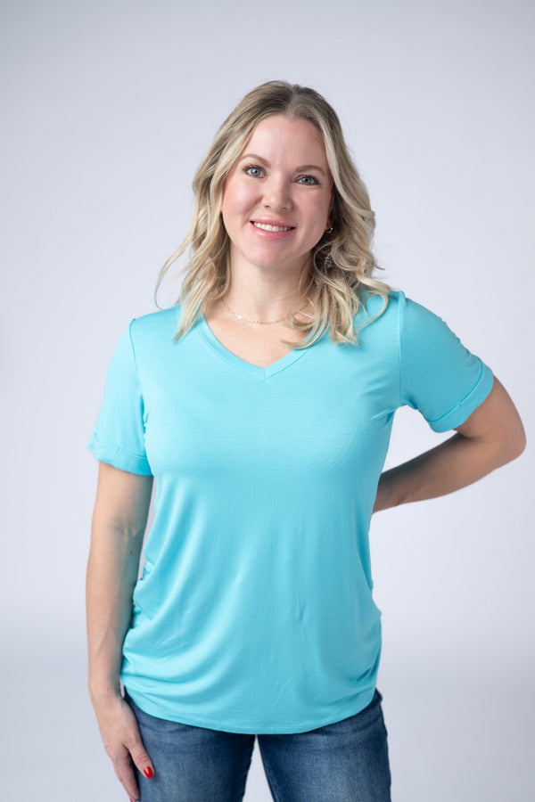 Sophie Tee - Aqua Blue-Shirts-Villari Chic, women's online fashion boutique in Severna, Maryland