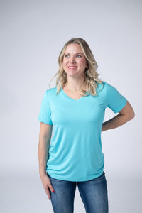Sophie Tee - Aqua Blue-Shirts-Villari Chic, women's online fashion boutique in Severna, Maryland