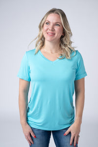 Sophie Tee - Aqua Blue-Shirts-Villari Chic, women's online fashion boutique in Severna, Maryland