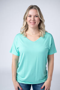 Chloe Cozy Tee - Turquoise-Tops-Villari Chic, women's online fashion boutique in Severna, Maryland