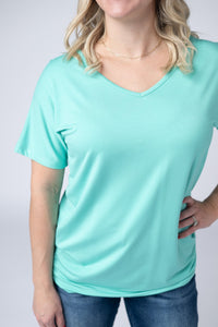 Chloe Cozy Tee - Turquoise-Tops-Villari Chic, women's online fashion boutique in Severna, Maryland