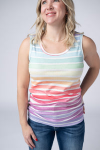 Ava Tank - Rainbow Stripes-tank-Villari Chic, women's online fashion boutique in Severna, Maryland