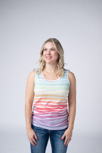 Ava Tank - Rainbow Stripes-tank-Villari Chic, women's online fashion boutique in Severna, Maryland