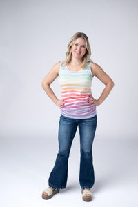 Ava Tank - Rainbow Stripes-tank-Villari Chic, women's online fashion boutique in Severna, Maryland