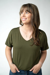 Chloe Cozy Top - Dark Olive-Tops-Villari Chic, women's online fashion boutique in Severna, Maryland