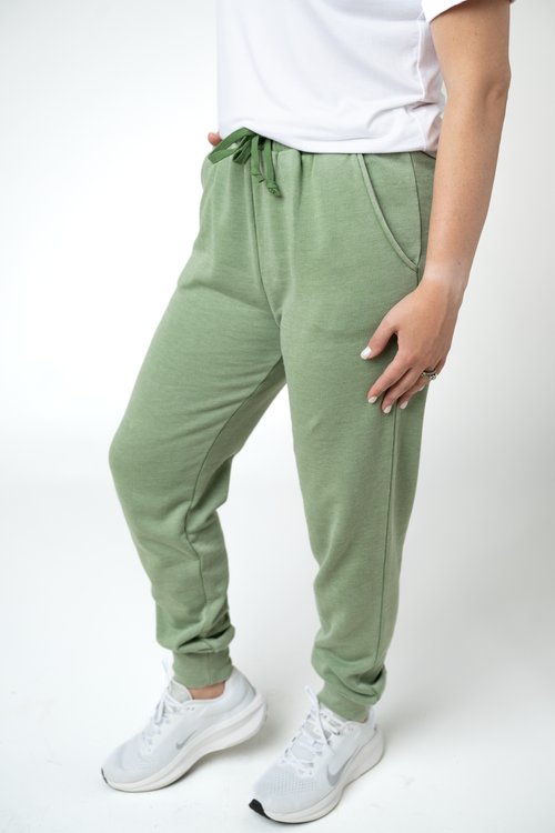 Vintage Wash Joggers - Olive-bottoms-Villari Chic, women's online fashion boutique in Severna, Maryland