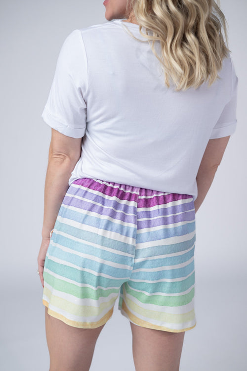 Jamie Shorts - Rainbow Stripes-shorts-Villari Chic, women's online fashion boutique in Severna, Maryland
