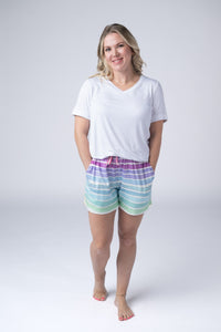 Jamie Shorts - Rainbow Stripes-shorts-Villari Chic, women's online fashion boutique in Severna, Maryland