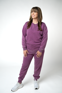 Vintage Wash Joggers - Purple-bottoms-Villari Chic, women's online fashion boutique in Severna, Maryland