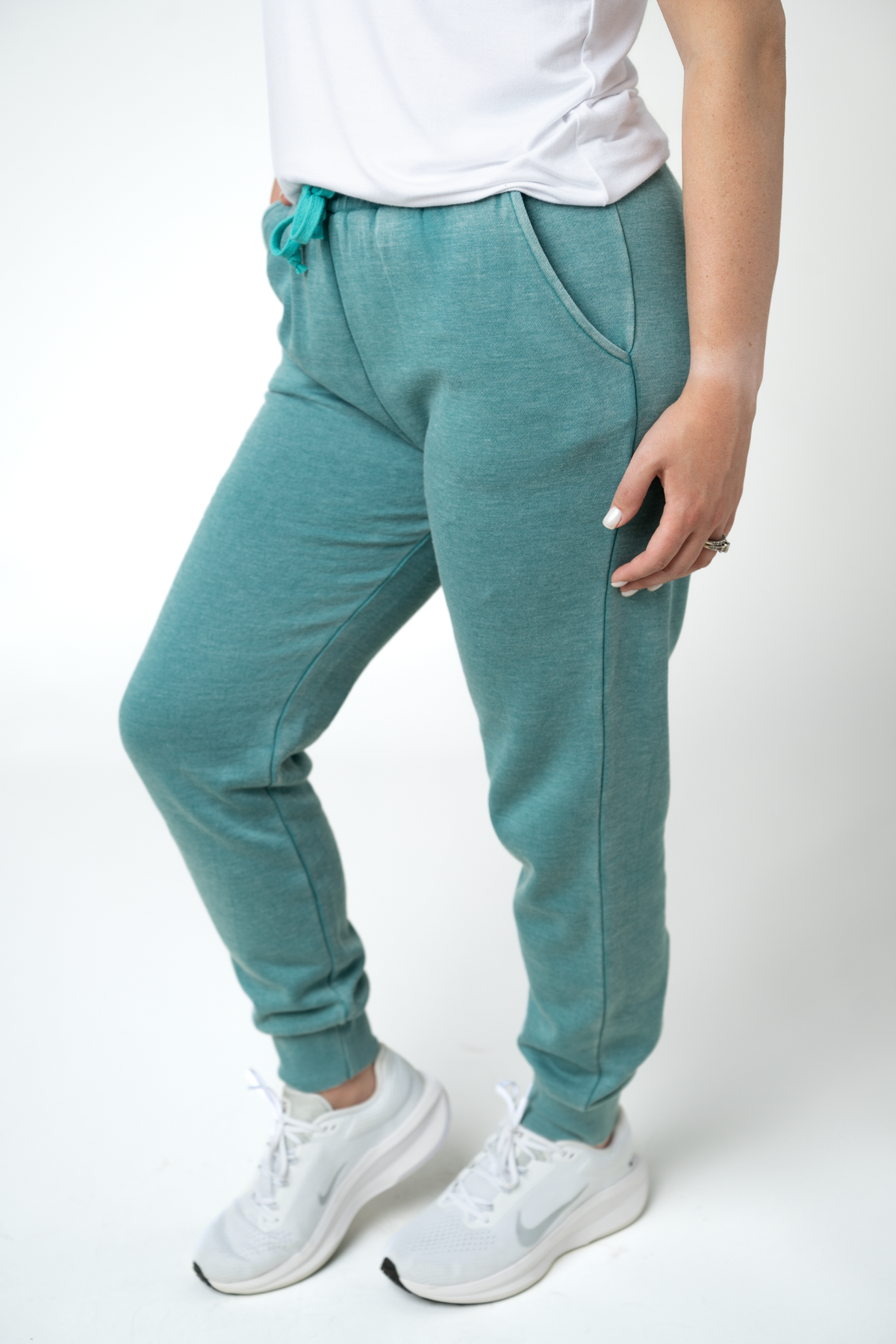 Vintage Wash Joggers - Teal-bottoms-Villari Chic, women's online fashion boutique in Severna, Maryland