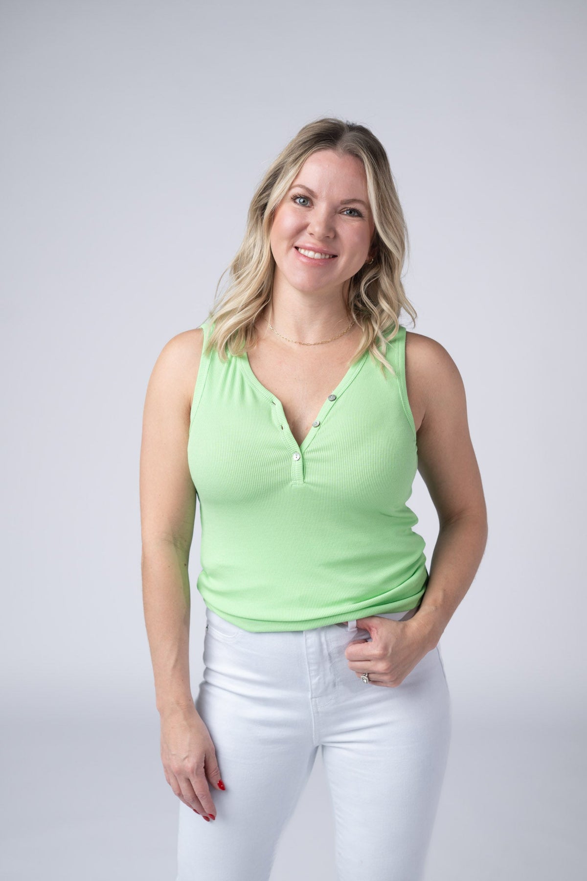 Addison Tank - Lime-tanks-Villari Chic, women's online fashion boutique in Severna, Maryland