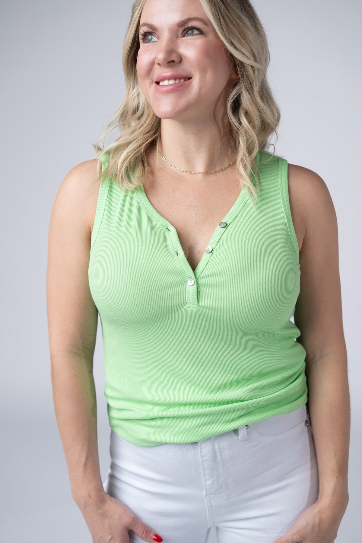 Addison Tank - Lime-tanks-Villari Chic, women's online fashion boutique in Severna, Maryland