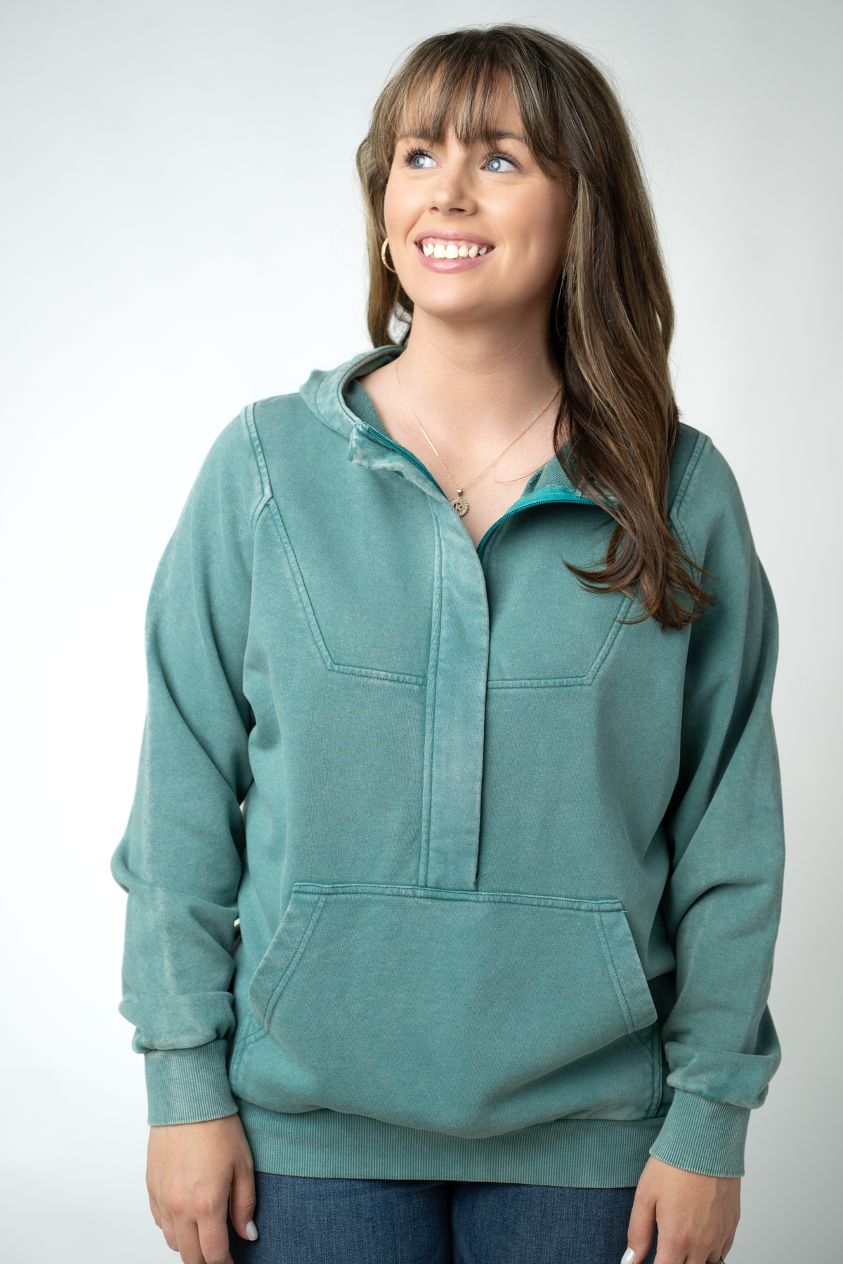 Ryker Vintage Wash Hoodie- Teal-sweatshirt-Villari Chic, women's online fashion boutique in Severna, Maryland