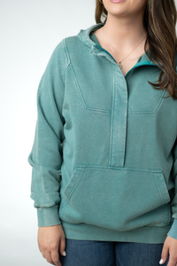 Ryker Vintage Wash Hoodie- Teal-sweatshirt-Villari Chic, women's online fashion boutique in Severna, Maryland