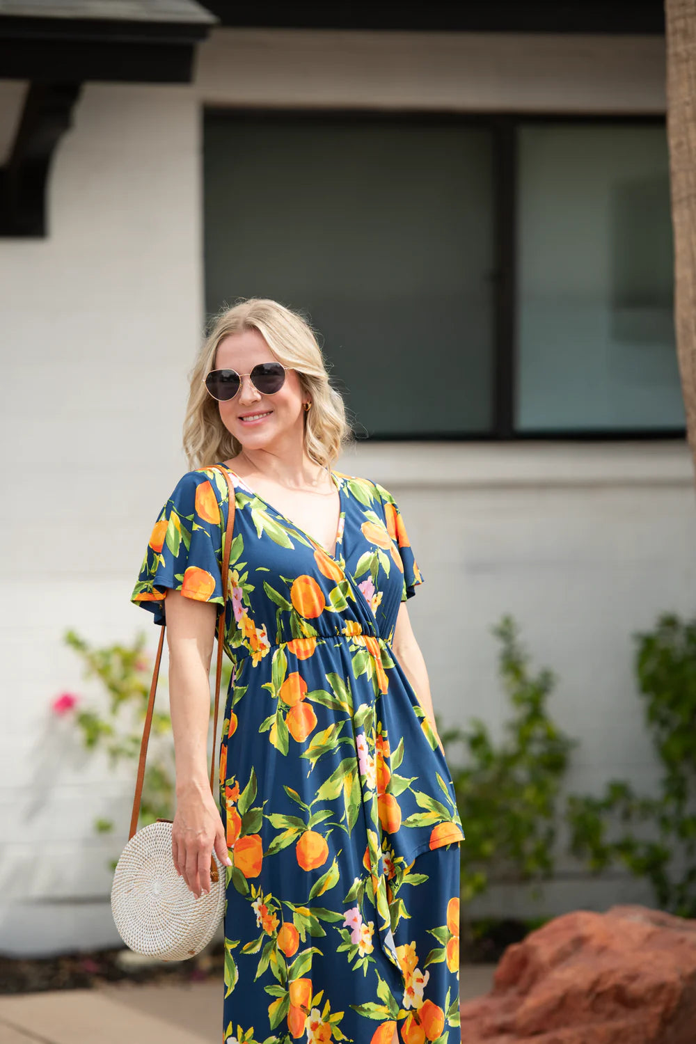 Harley High-Low Dress - Navy Citrus-dress-Villari Chic, women's online fashion boutique in Severna, Maryland