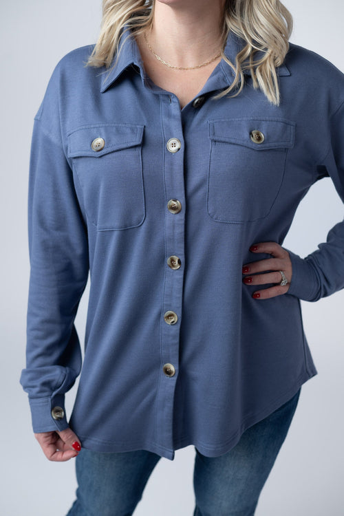 Brenna Button Down Top - Denim-clothing-Villari Chic, women's online fashion boutique in Severna, Maryland