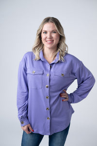 Brenna Button Down Top - Purple-clothing-Villari Chic, women's online fashion boutique in Severna, Maryland