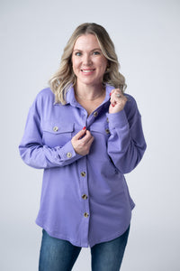 Brenna Button Down Top - Purple-clothing-Villari Chic, women's online fashion boutique in Severna, Maryland