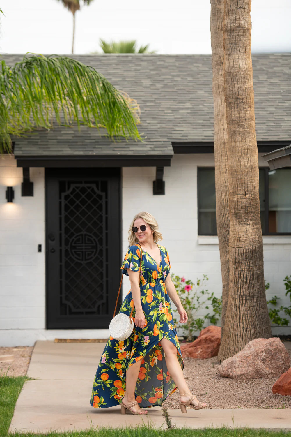 Harley High-Low Dress - Navy Citrus-dress-Villari Chic, women's online fashion boutique in Severna, Maryland