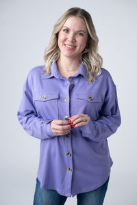 Brenna Button Down Top - Purple-clothing-Villari Chic, women's online fashion boutique in Severna, Maryland