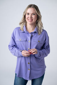 Brenna Button Down Top - Purple-clothing-Villari Chic, women's online fashion boutique in Severna, Maryland