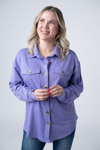 Brenna Button Down Top - Purple-clothing-Villari Chic, women's online fashion boutique in Severna, Maryland