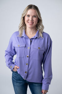 Brenna Button Down Top - Purple-clothing-Villari Chic, women's online fashion boutique in Severna, Maryland