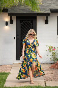 Harley High-Low Dress - Navy Citrus-dress-Villari Chic, women's online fashion boutique in Severna, Maryland
