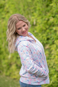 Fullzip Hoodie - Petal Gardens-hoodie-Villari Chic, women's online fashion boutique in Severna, Maryland