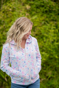 Fullzip Hoodie - Petal Gardens-hoodie-Villari Chic, women's online fashion boutique in Severna, Maryland
