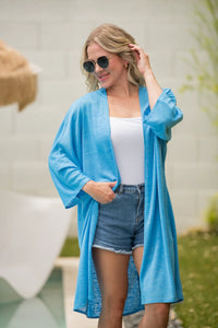 Ellie Cover-Up Kimono - Light Blue-Cardigan-Villari Chic, women's online fashion boutique in Severna, Maryland
