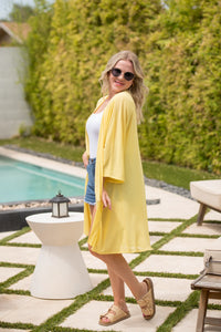 Ellie Cover-Up Kimono - Lemon-Cardigan-Villari Chic, women's online fashion boutique in Severna, Maryland