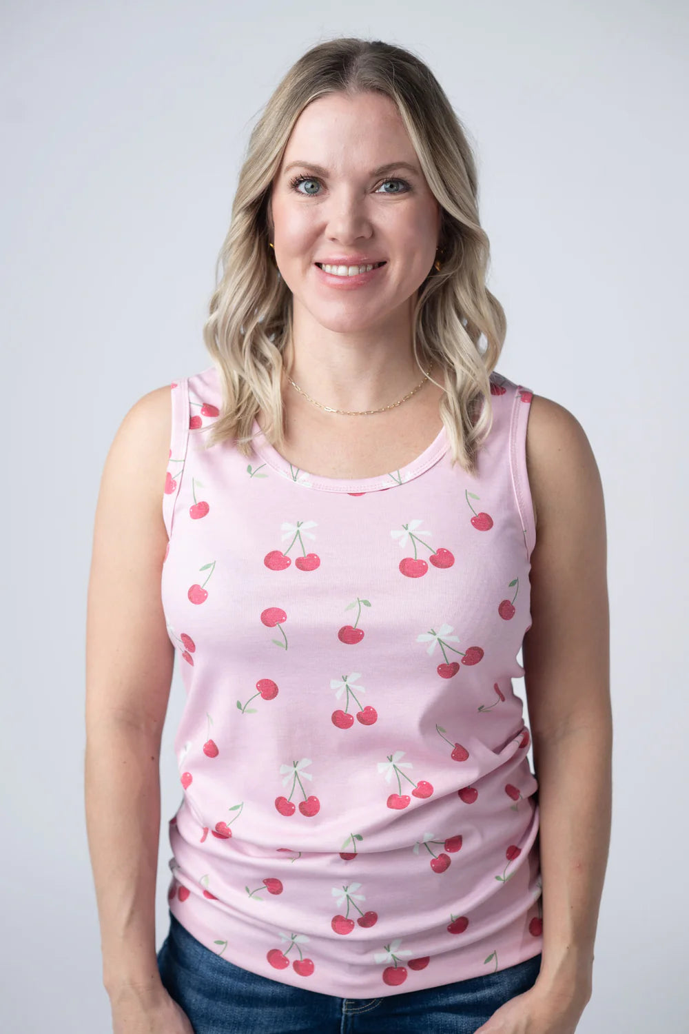 Ava Tank - Cherries-tank-Villari Chic, women's online fashion boutique in Severna, Maryland