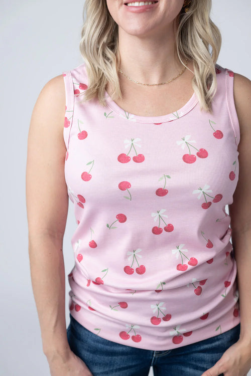 Ava Tank - Cherries-tank-Villari Chic, women's online fashion boutique in Severna, Maryland