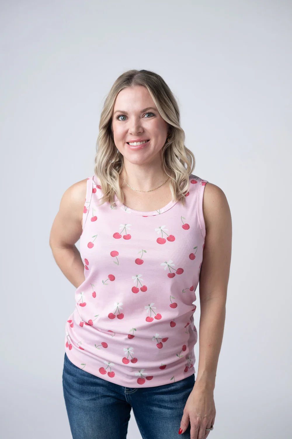 Ava Tank - Cherries-tank-Villari Chic, women's online fashion boutique in Severna, Maryland