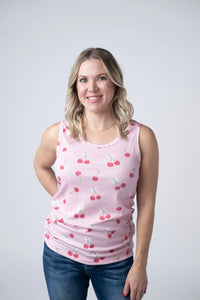 Ava Tank - Cherries-tank-Villari Chic, women's online fashion boutique in Severna, Maryland
